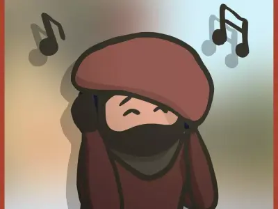 SnoxQ person listening to music in beanie 3D model