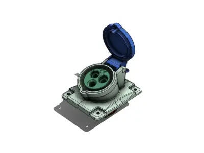 Tomada de Embutir Scame 413 1663 Socket Electrical Outlet 3D model