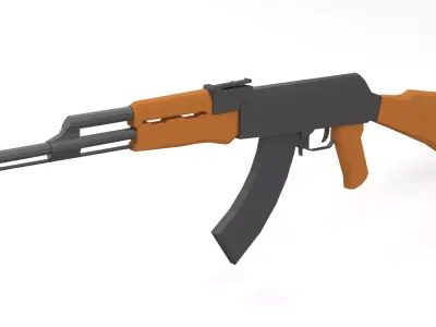 AK-47 Assault Rifle Low Poly Free low-poly 3D model