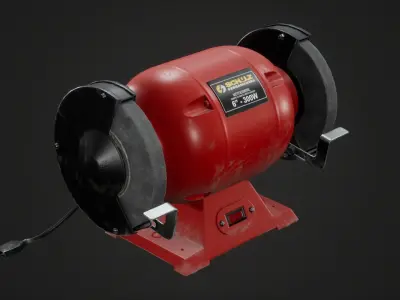 Bench grinder  Low-poly 3D model