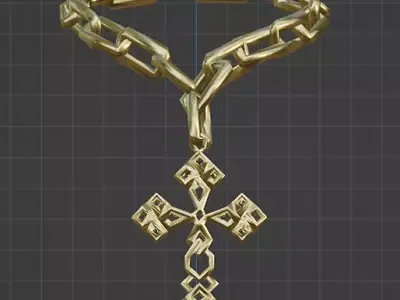 cross chain necklace 3D model
