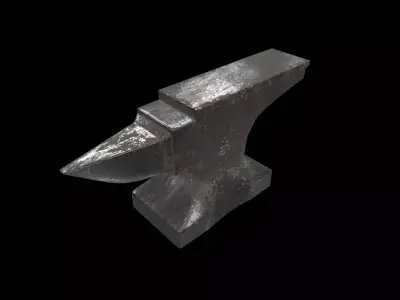 Scratched anvil Low-poly 3D model