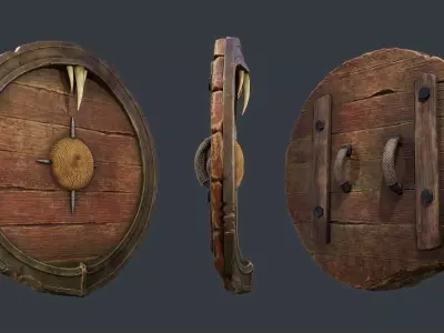 Game ready Viking Shield  Low-poly 3D model