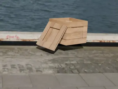 Wooden Storage Crates - Pallet Pack Low-poly 3D model