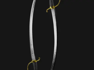 High-Quality Sword Asset with 4K Textures Low-poly 3D model