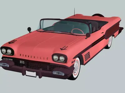 Pontiac Bonneville Car 3D Model Low-poly 3D model