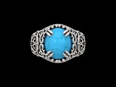 Antique Oval Filigree Ring 3D print model
