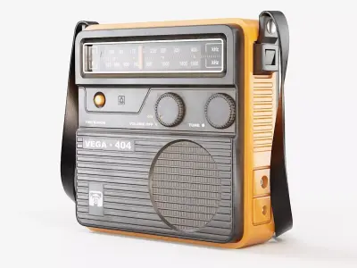 Retro Portable Radio Vega PBR Low-poly 3D model