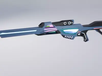 Futuristic Sniper Rifle Game Ready 3D Model CG Low-poly 3D model