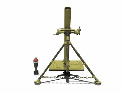 WW1 Mortar Free low-poly 3D model