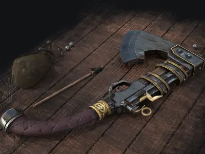 AXEGUN V2 Low-poly 3D model