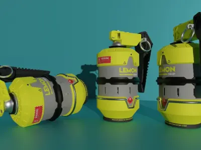 Sci-Fi Grenade Low-poly 3D model shop