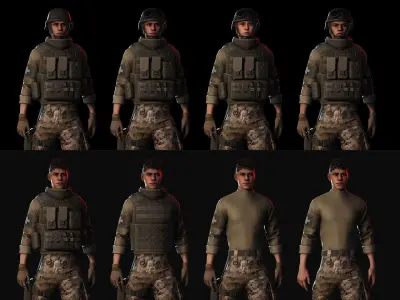 Rapid Fire Military Character - Medic Low-poly 3D model