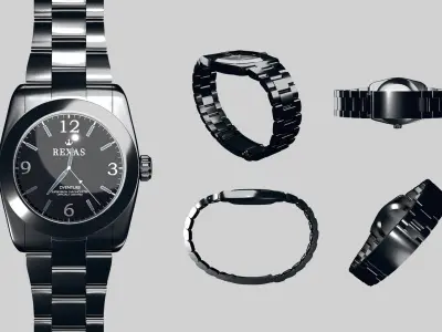 Stainless Steel Watch - Rexas Watch Rigged 3D model