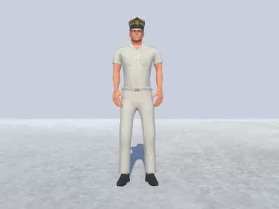 Ship Captain Avatar Rigged  Low-poly 3D model