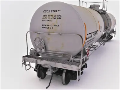 Railroad tank white 3D model
