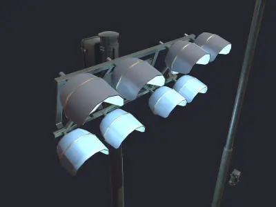 Floodlight Tower Low-poly 3D model