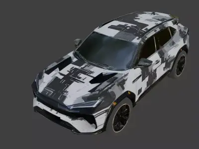 Realistic Sci-Fi Urban Tactical SUV 3d Low-poly 3D model