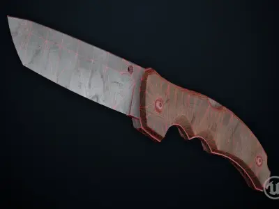 Old Knife - Game Ready Low-poly 3D model