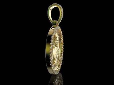 JESUS With Diamonds Pendant N2 3D print model purchase