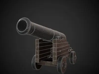 Medieval Cannon 4k PBR Low-poly 3D model
