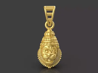 Lord Narasimha 3d Print Pendant File - 0049  3D print model