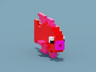 Voxel Fish Low-poly 3D model purchase