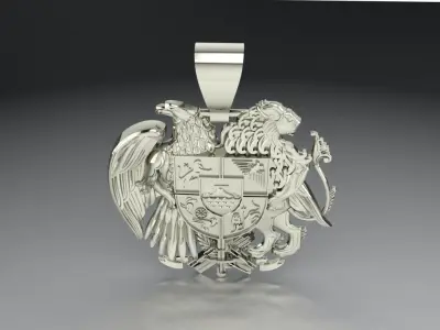 Armenia  coat of arms necklace 486 3D print model