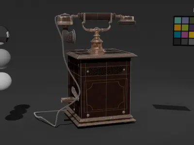 Vintage Rotary Dial Telephone - Antique 3D Model Low-poly 3D model