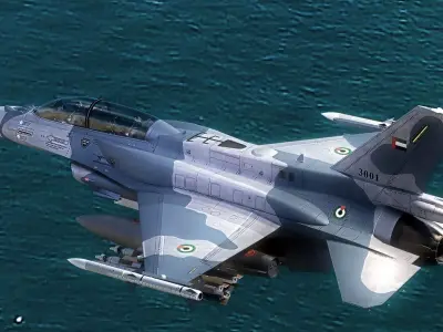 F-16D Block 60 with Cockpit-Fully Rigged-Changabel Textures Low-poly 3D model