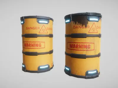 Sci-Fi Barrel Free low-poly 3D model