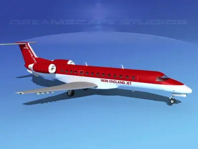 Embraer ERJ-135 New England Jet 3D model