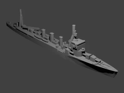 Japanese Nagara Class Cruiser Warship 3D print model