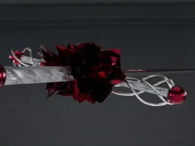 Red Sword Low-poly 3D model