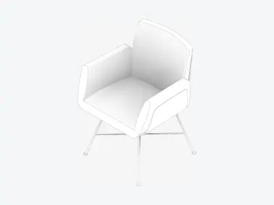 Furniture - Chair - Contemporary - Feet Wire Frame Low-poly 3D model