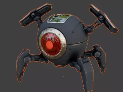 Realistic Sci-Fi Spider Drone 3D Model Low-poly 3D model