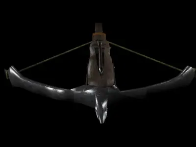 Crossbow Low-Poly bow and arrow Low-poly 3D model
