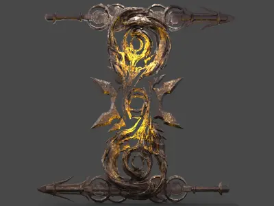 Air element Tree roots 2 Low-poly 3D model