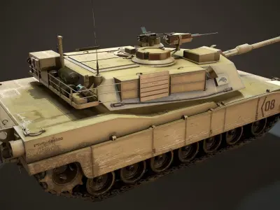 M1A2 Abrams Tank Low-poly 3D model get