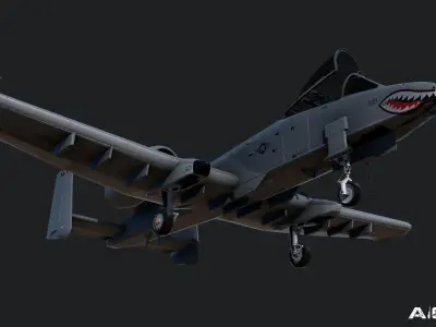 A10C Thunderbolt II - Game Ready Aircraft Model Low-poly 3D model
