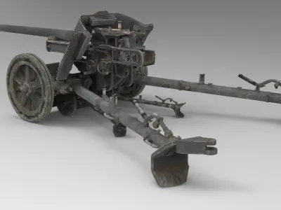 5-cm PaK 38 Low-poly 3D model