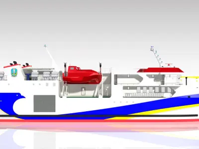 Coaster 1200GT Ship Vessel 60M  Low-poly 3D model
