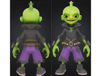 Stylized Alien Creature Low-poly 3D model