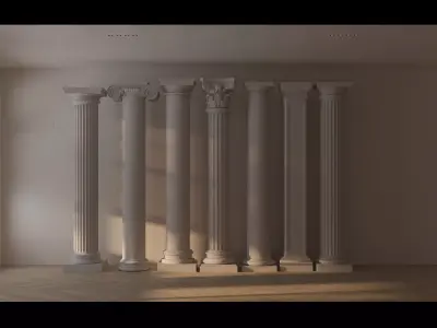 Roman column European assembly phase 1 -004 Low-poly 3D model