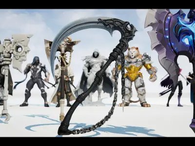 26 Stylized melee weapon assets 3D model
