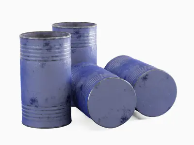 Old Steel Barrel 05 Low-poly 3D model
