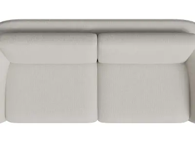 3 Seats Accent Beige Wood Sofa Low-poly 3D model
