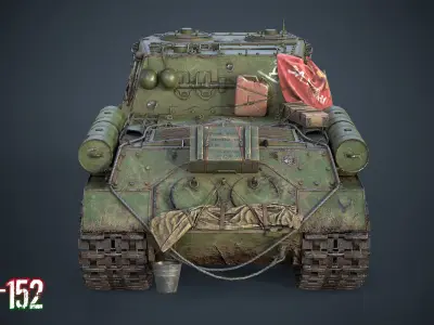 Soviet tank ISU-152 Zveroboi Low-poly 3D model