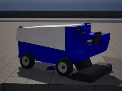 Zamboni Low Poly Rigged Low-poly 3D model