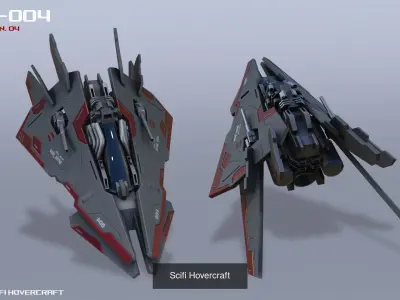 Scifi Hovercraft collection 3D Model Pack purchase